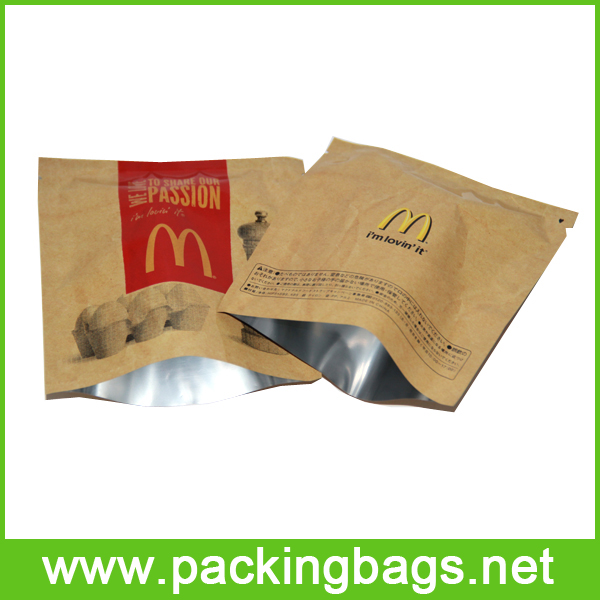 Custom Made Brown Paper Bags with Zipper